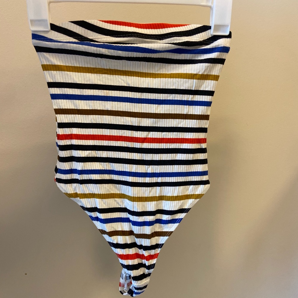 Urban Outfitters Striped Bandeau Bodysuit
